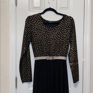 Gold and black maxi dress